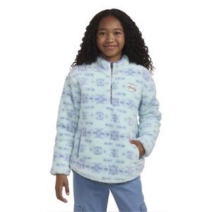 NWT Hurley Girls Sherpa Printed Quarter-Zip Jacket